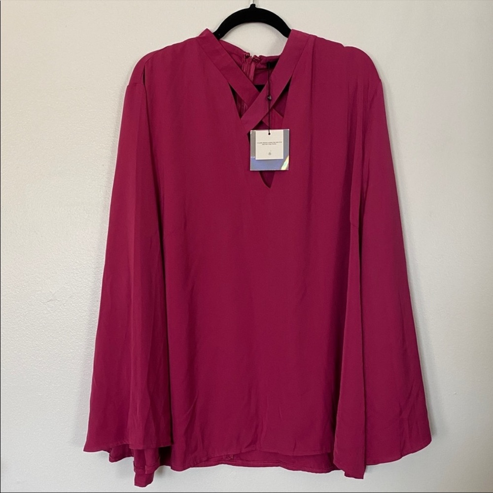 Missguided Bell Sleeve Hot Pink Dress